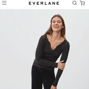 NWT Pima Micro Rib U-neck Top size SM